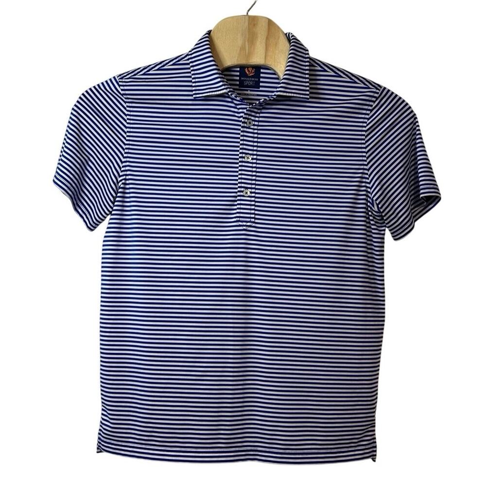 Donald Ross Sport Short Sleeve Striped 4 Button Polo Shirt Size M Golf Preppy